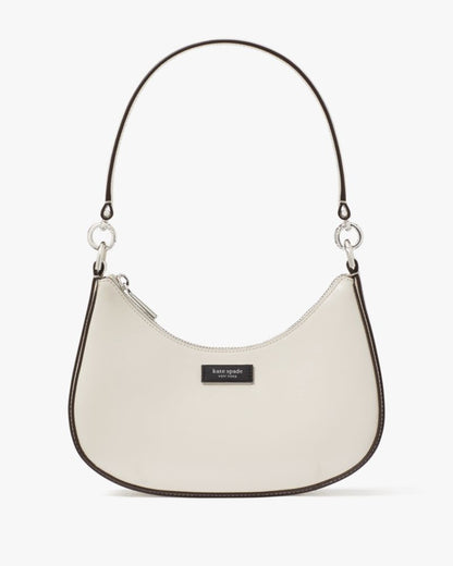 KateSpade Sam Icon Shiny Small Convertible Crossbody Parchment