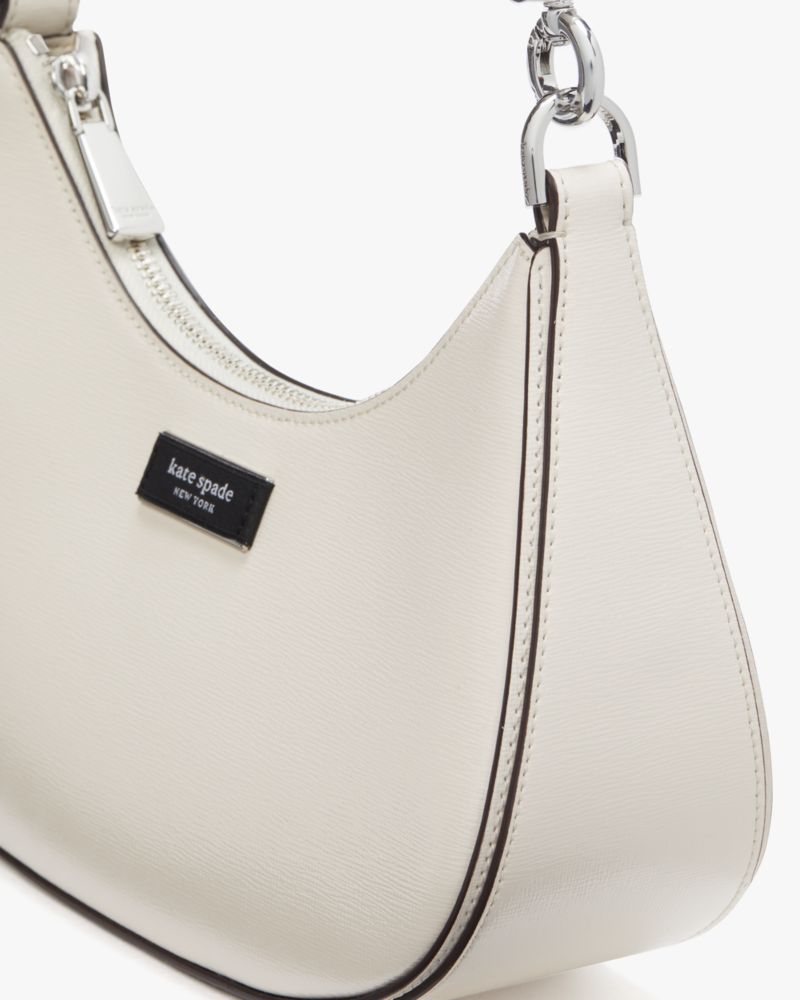 KateSpade Sam Icon Shiny Small Convertible Crossbody Parchment