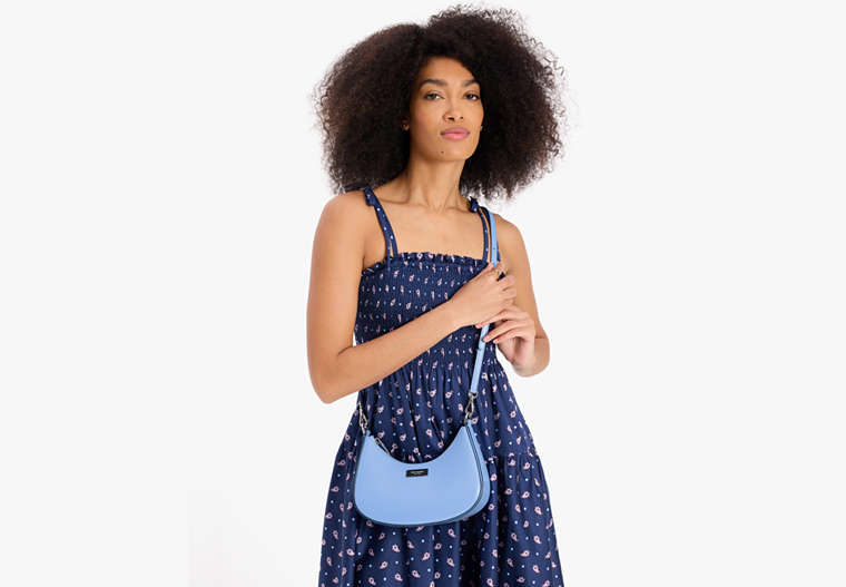 Sam Icon Shiny Small Convertible Crossbody Genie Blue Genie Blue