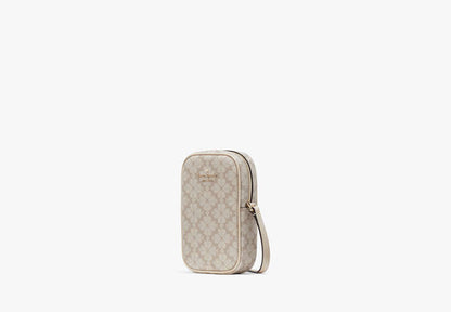 Spade Flower North South Phone Crossbody Dark Beige Multi Dark Beige Multi