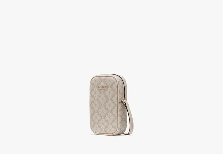 Spade Flower North South Phone Crossbody Dark Beige Multi Dark Beige Multi