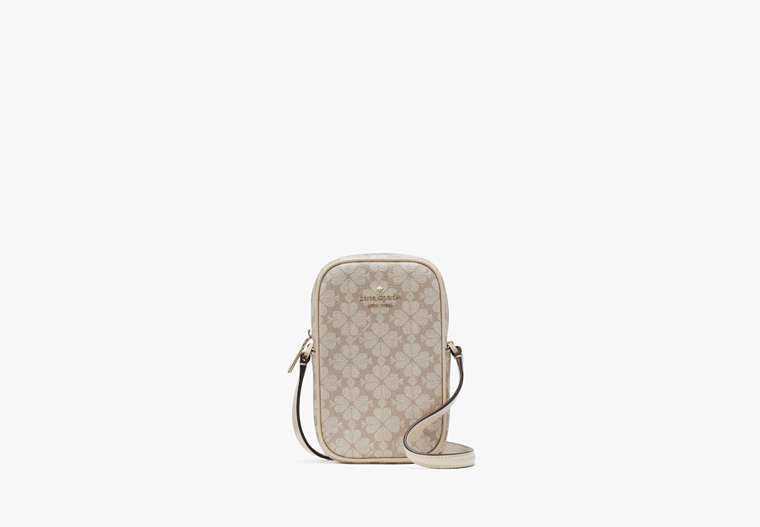 Spade Flower North South Phone Crossbody Dark Beige Multi Dark Beige Multi