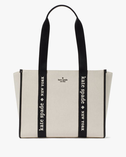 KateSpade Kip Canvas Large Tote Natural Multi