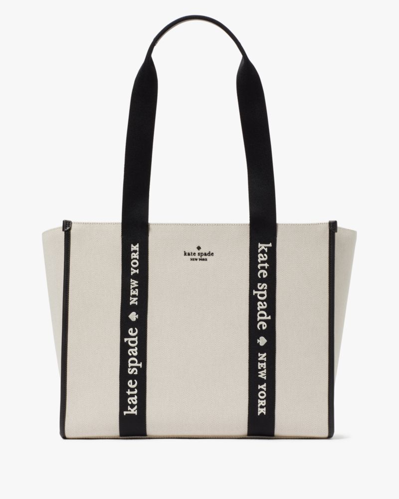 KateSpade Kip Canvas Large Tote Natural Multi