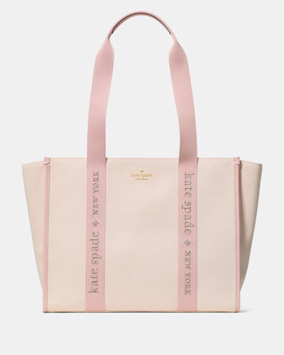 KateSpade Kip Canvas Large Tote Bag Rose Smoke Multi