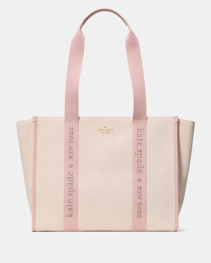 KateSpade Kip Canvas Large Tote Bag Rose Smoke Multi