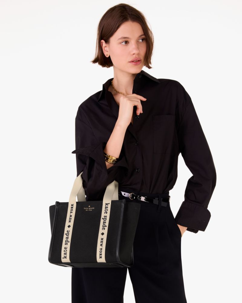 KateSpade Kip Canvas Small Tote Black