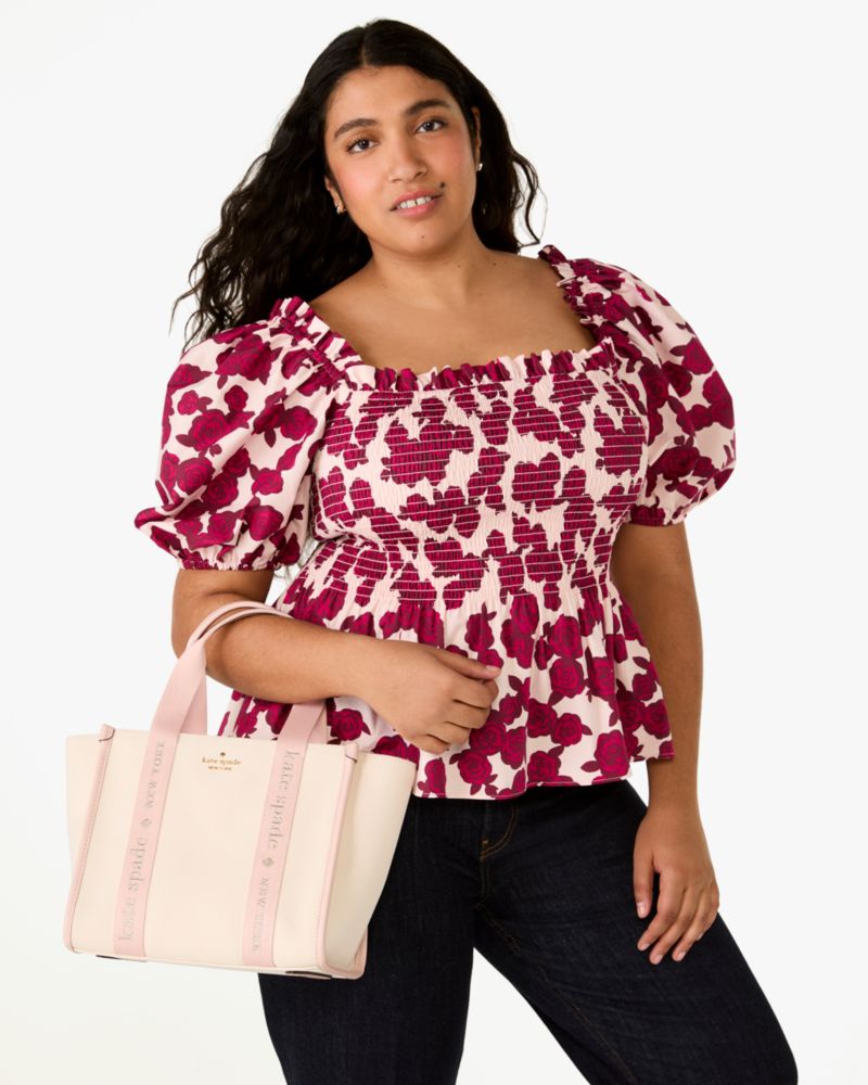 KateSpade Kip Canvas Small Tote Rose Smoke Multi