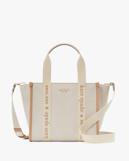 KateSpade Kip Canvas Small Tote Light Fawn Multi