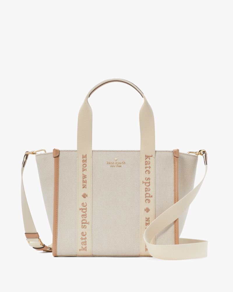 KateSpade Kip Canvas Small Tote Light Fawn Multi