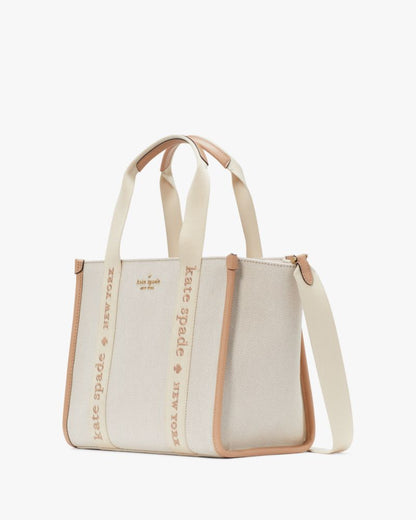 KateSpade Kip Canvas Small Tote Light Fawn Multi
