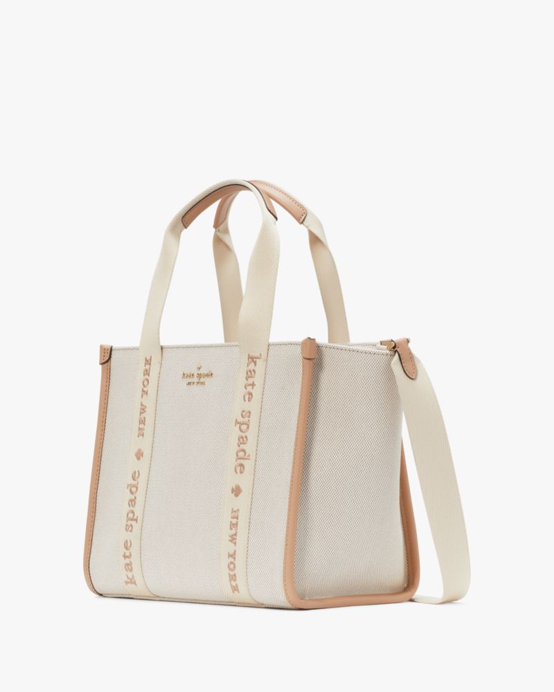 KateSpade Kip Canvas Small Tote Light Fawn Multi