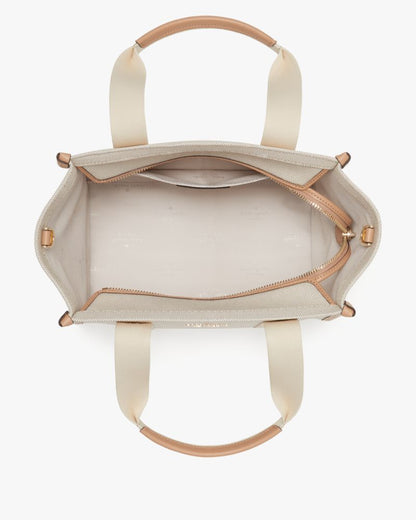 KateSpade Kip Canvas Small Tote Light Fawn Multi