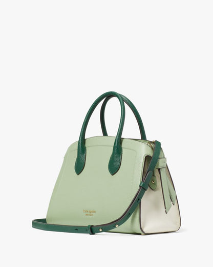 KateSpade Knott Colorblocked Medium Zip top Satchel Beach Glass Multi