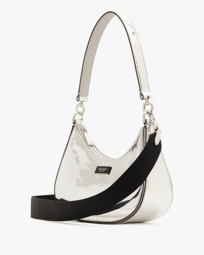 KateSpade Sam Icon Metallic Small Convertible Crossbody Silver