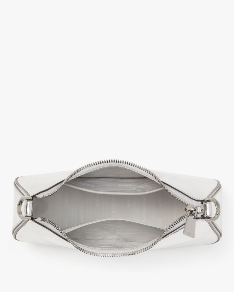 KateSpade Sam Icon Metallic Small Convertible Crossbody Silver