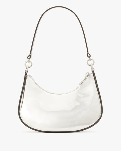 KateSpade Sam Icon Metallic Small Convertible Crossbody Silver
