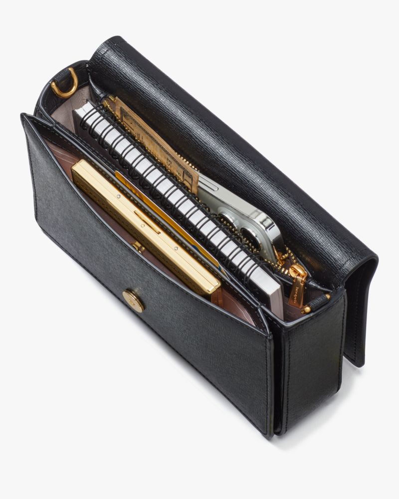 KateSpade Morgan Pineapple Embossed Flap Chain Wallet Cream Multi