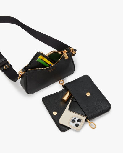 KateSpade Double Up Croc Embossed Crossbody Warm Acorn Multi