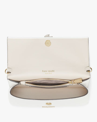 KateSpade Knott Colorblocked Flap Chain Crossbody Light Cream Multi
