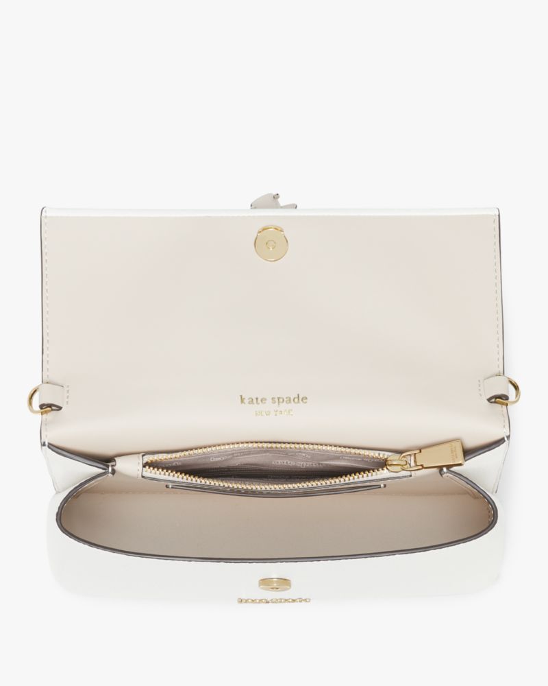 KateSpade Knott Colorblocked Flap Chain Crossbody Light Cream Multi