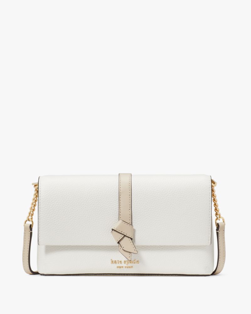 KateSpade Knott Colorblocked Flap Chain Crossbody Light Cream Multi