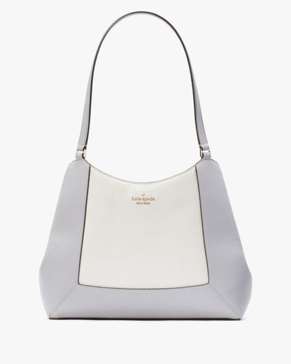 KateSpade Lena Colorblock Large Triple Compartment Shoulder Bag Mountain Grey Multi