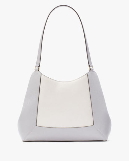 KateSpade Lena Colorblock Large Triple Compartment Shoulder Bag Mountain Grey Multi