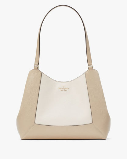 KateSpade Lena Colorblock Large Triple Compartment Shoulder Bag Light Sand Multi