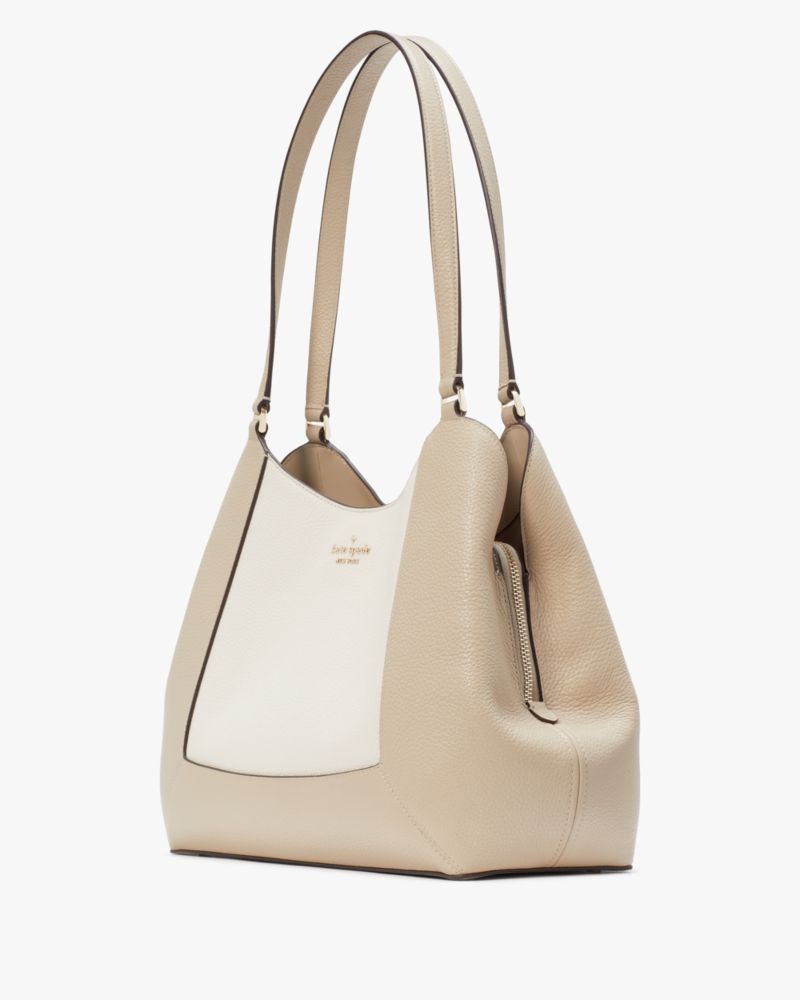 KateSpade Lena Colorblock Large Triple Compartment Shoulder Bag Light Sand Multi