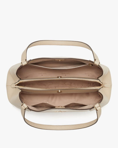 KateSpade Lena Colorblock Large Triple Compartment Shoulder Bag Light Sand Multi