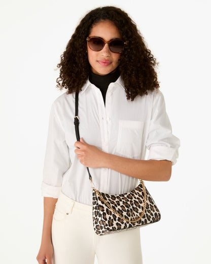 KateSpade Margot Spotted Leopard Medium Convertible Crossbody Cream Multi