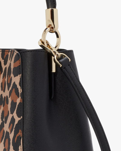 KateSpade Phoebe Small Spotted Leopard Top Handle Satchel Brown Multi