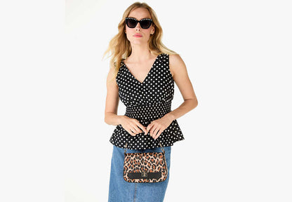 Phoebe Spotted Leopard Small Flap Crossbody Brown Multi Brown Multi