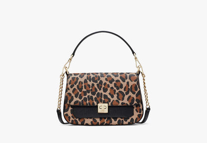 Phoebe Spotted Leopard Small Flap Crossbody Brown Multi Brown Multi