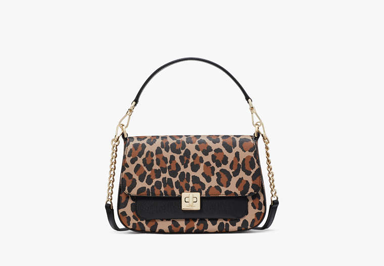 Phoebe Spotted Leopard Small Flap Crossbody Brown Multi Brown Multi