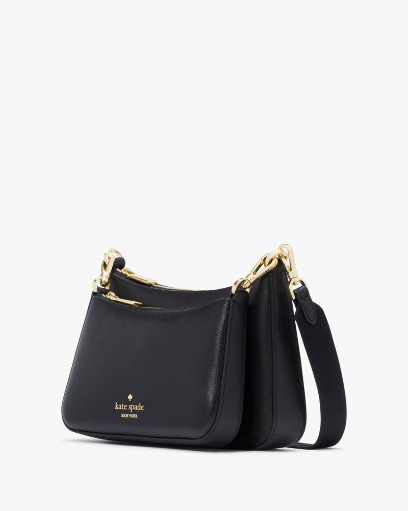KateSpade Duet Saffiano Leather Small Crossbody Black