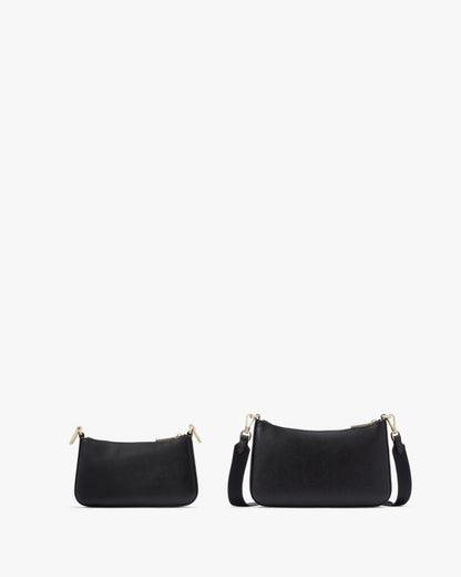 KateSpade Duet Saffiano Leather Small Crossbody Black