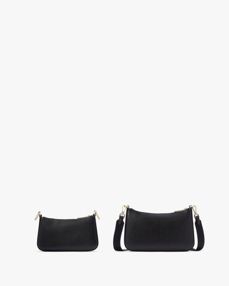 KateSpade Duet Saffiano Leather Small Crossbody Black