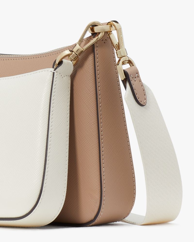 KateSpade Duet Colorblock Saffiano Leather Small Crossbody Toasted Hazelnut Multi