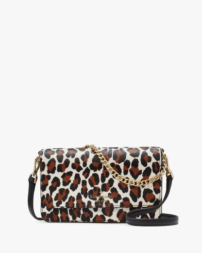 KateSpade Madison Spotted Leopard Willow Mini Flap Crossbody Cream Multi