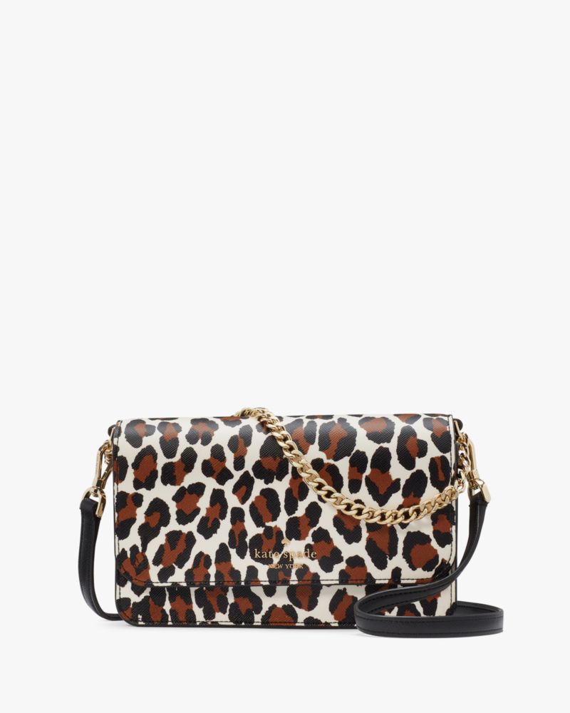 KateSpade Madison Spotted Leopard Willow Mini Flap Crossbody Cream Multi