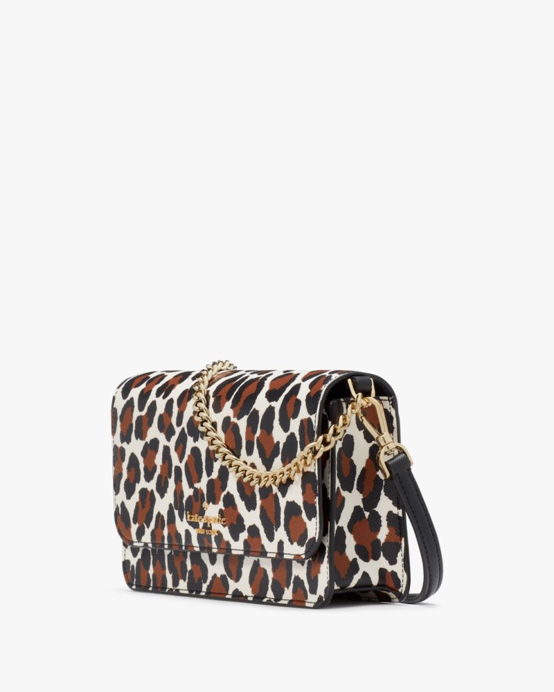 KateSpade Madison Spotted Leopard Willow Mini Flap Crossbody Cream Multi