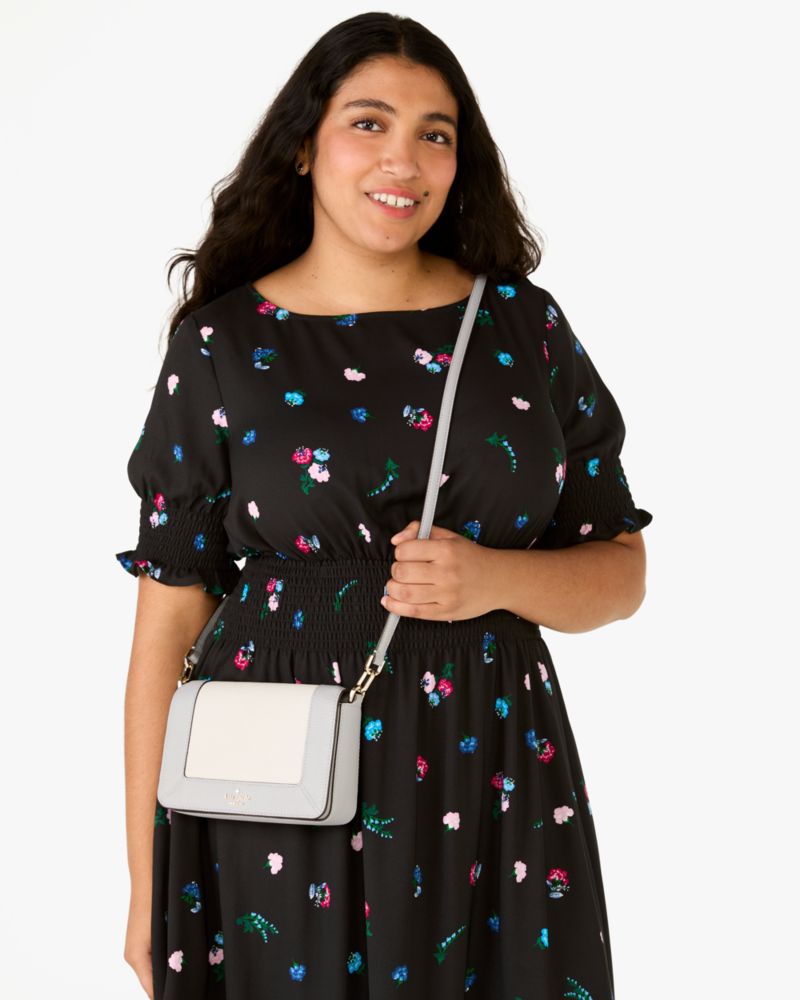 KateSpade Lena Colorblock Mini Flap Crossbody Mountain Grey Multi