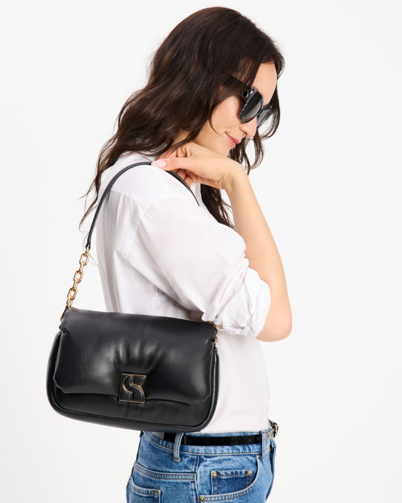 KateSpade Dakota Puffy Leather Crossbody Black