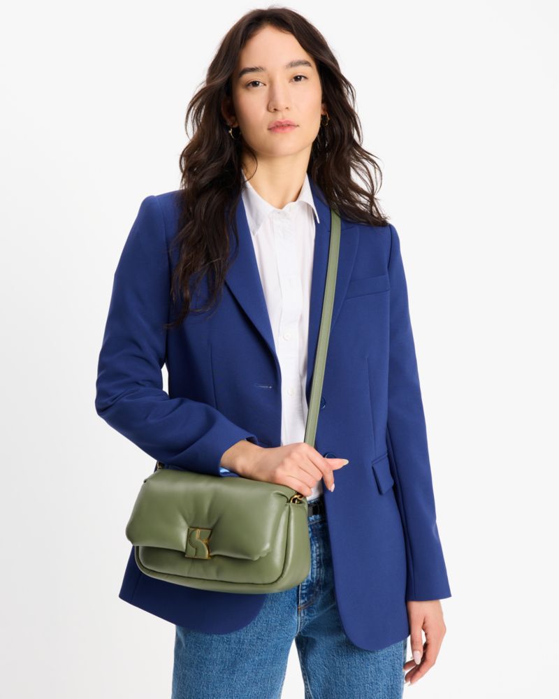 KateSpade Dakota Puffy Leather Crossbody Cedar Stand