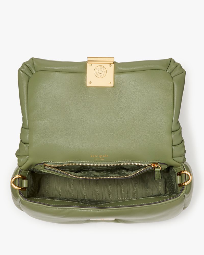 KateSpade Dakota Puffy Leather Crossbody Cedar Stand