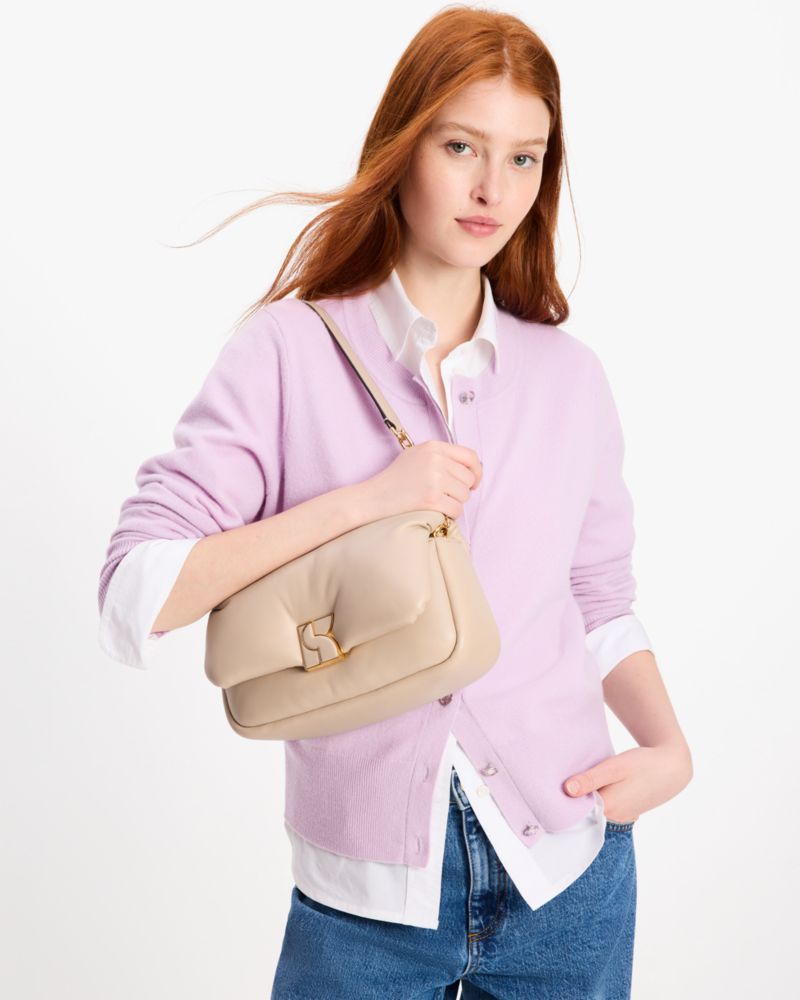 KateSpade Dakota Puffy Leather Crossbody Feather