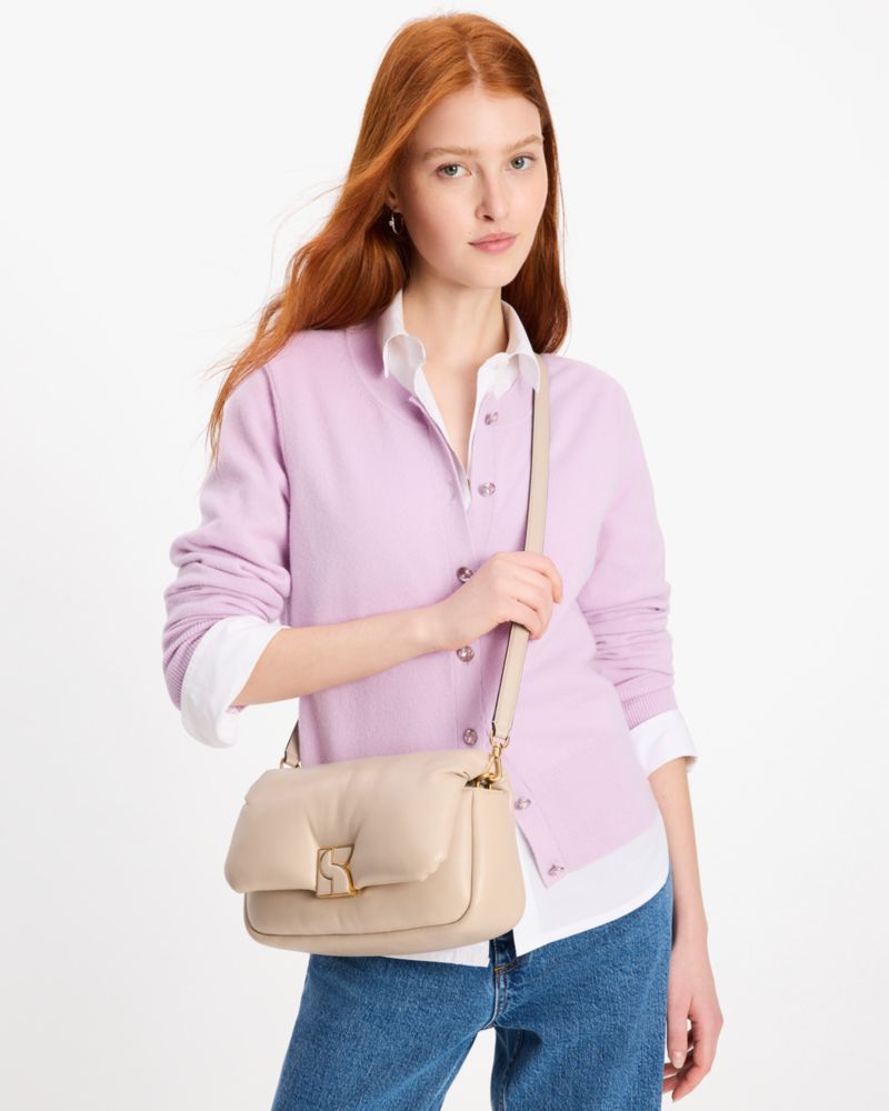KateSpade Dakota Puffy Leather Crossbody Feather