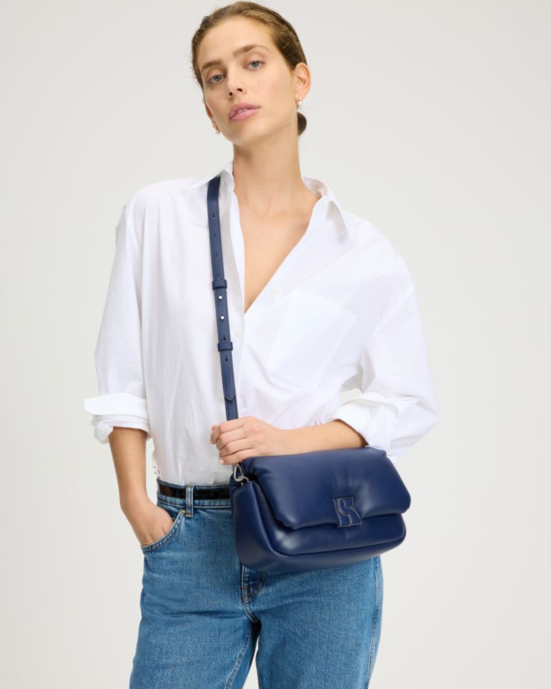 KateSpade Dakota Puffy Leather Crossbody Deep Lake